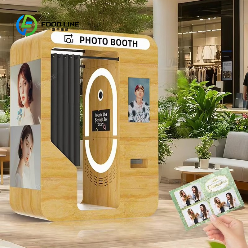 Photo Booth Machine - Kiosque photo vintage portable en bois