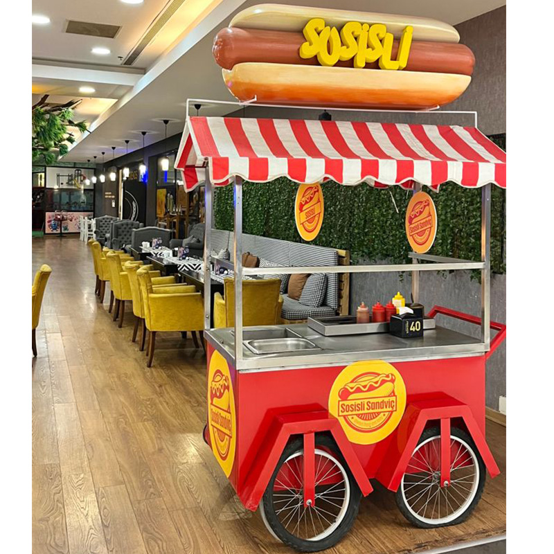 Hot Dog Vending Cart - Chariot de nourriture Mobile à 4